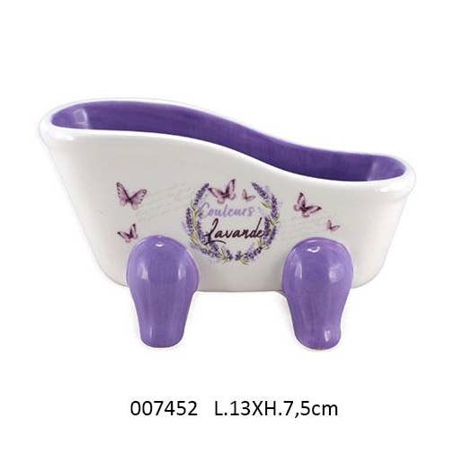 Badewannen-Seifenschale 'Lavendel' L.13 x H.7,5 cm für den Großhandel von Faye