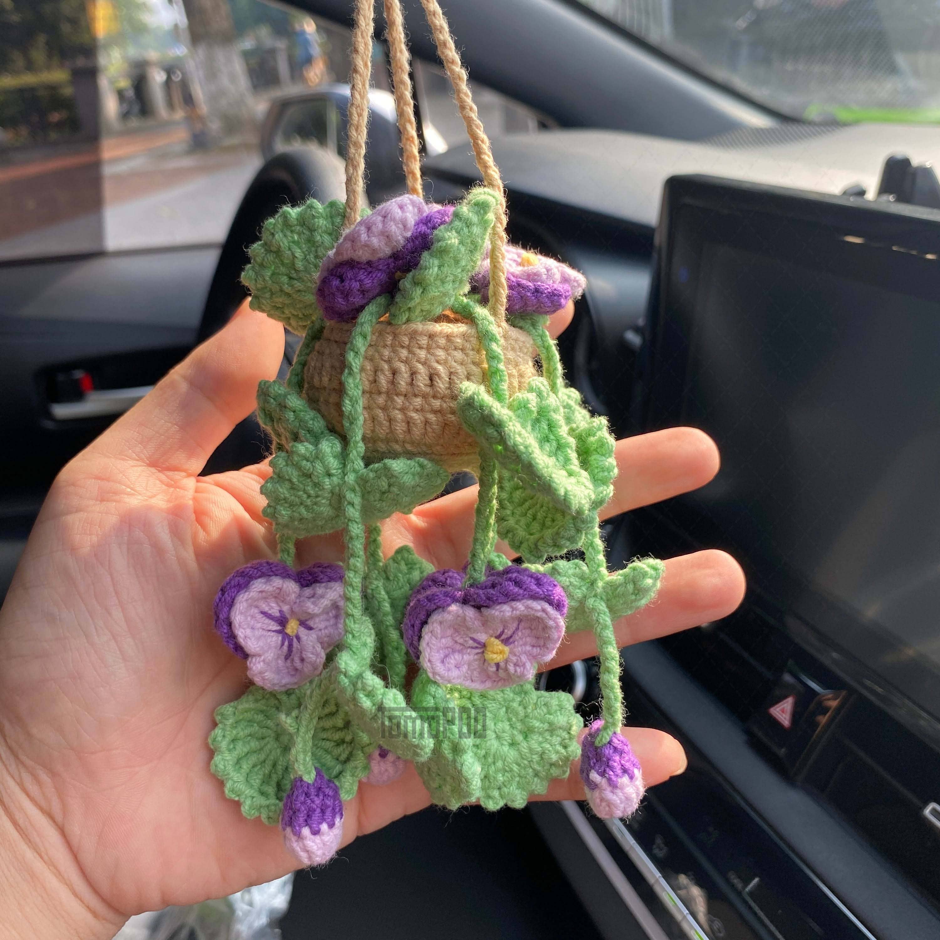 TOMOPOD LLC - Wholesale Car Decorative Charm - Women's - Crochet Succulent Car Plant Hanging, Women Car Accessories1