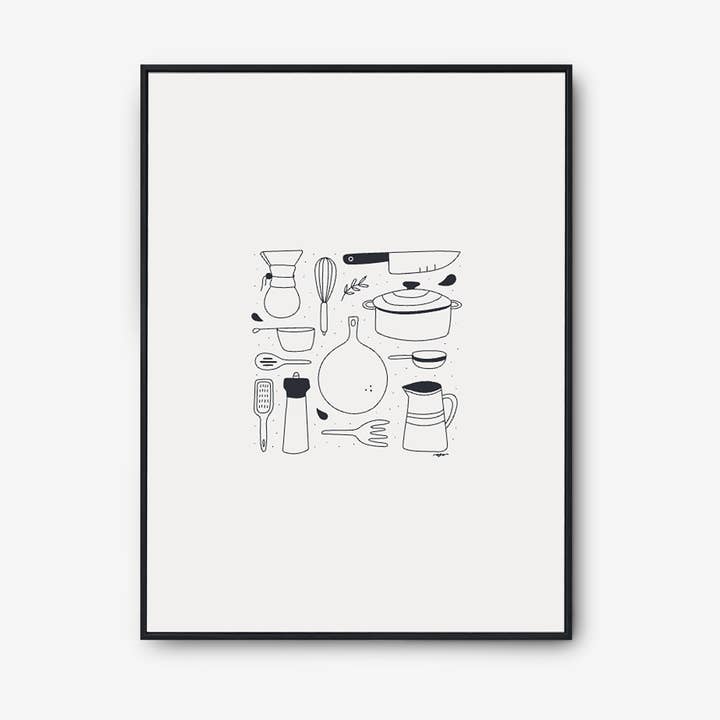 Kitchen Tools 8x10 Art Print for wholesale by LIEFdesign