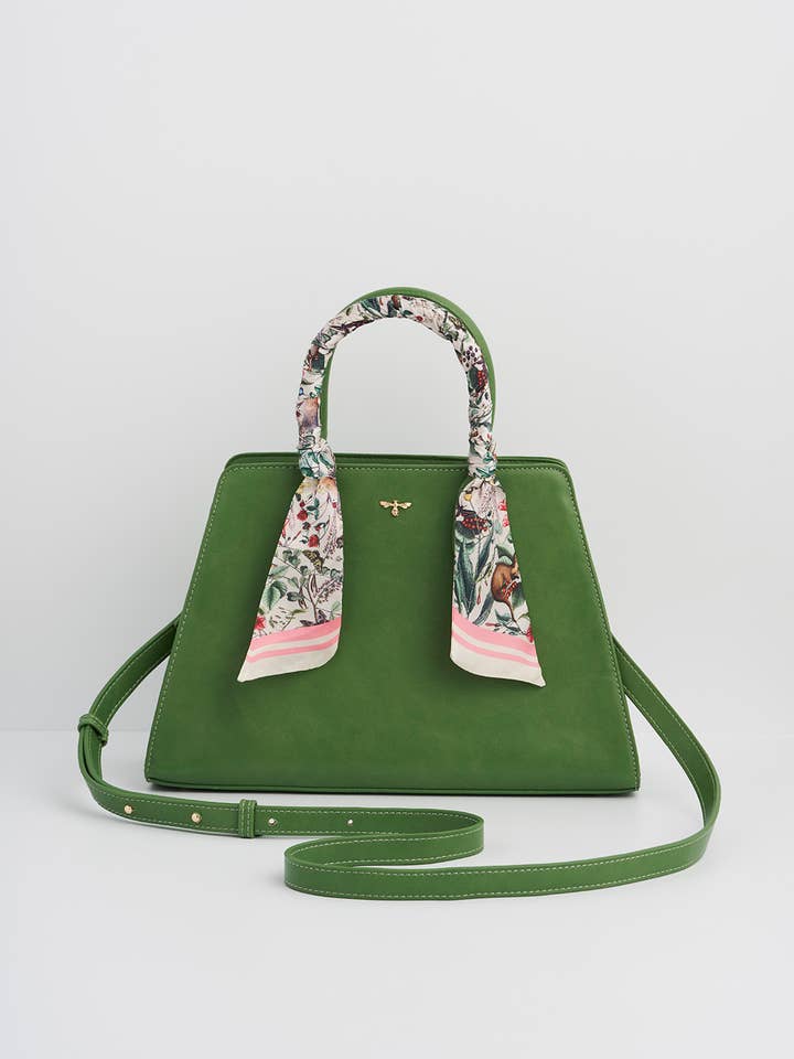 Havegrøn Blomstret Struktureret Taske for engroshandel hos Fable England