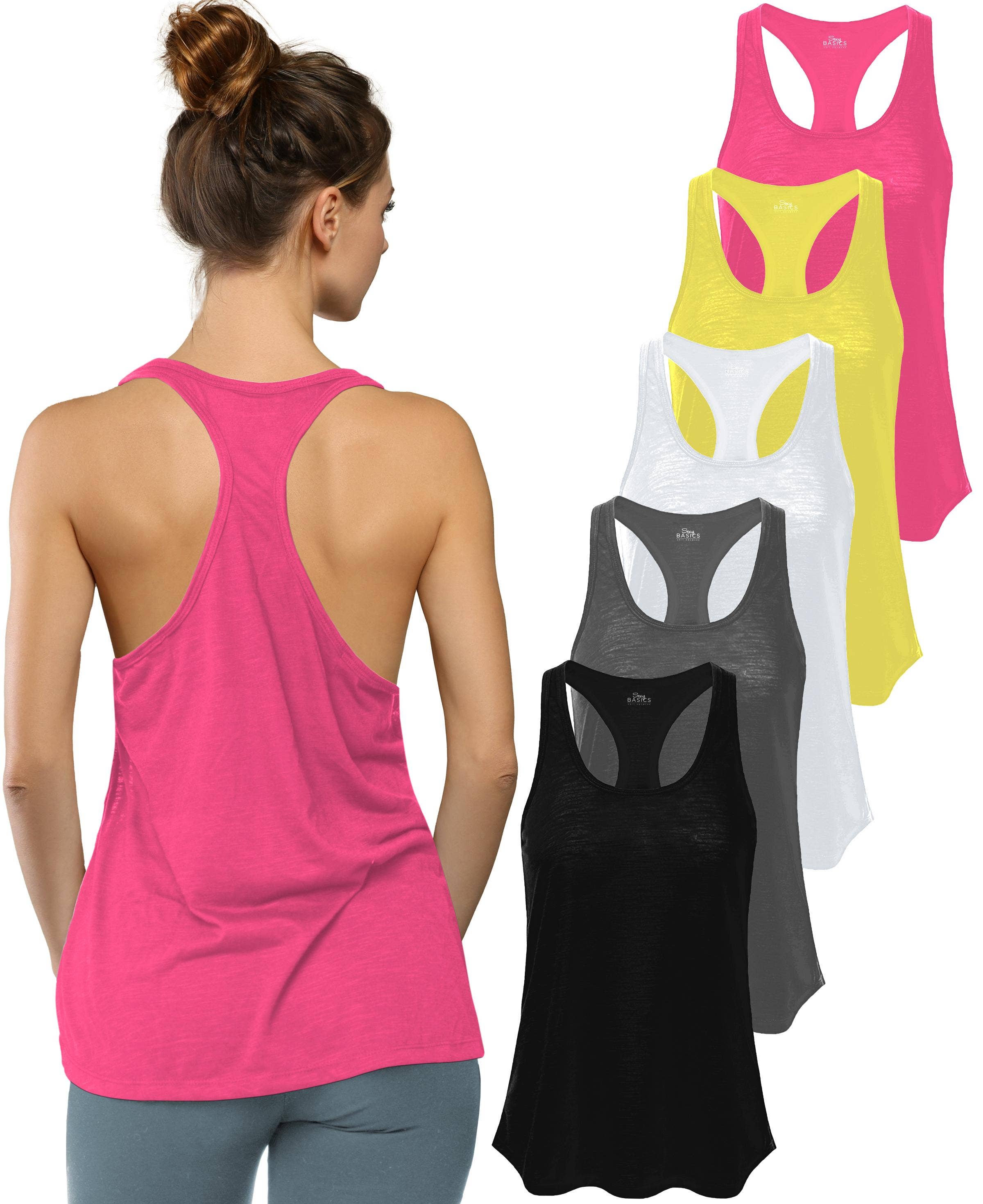 I-Wear Brands – Engroshandel Tanktop – Kvinder – 5 Pack Kvinder Svømmetøj Poly-Slub Udbrændthed Tank Top5