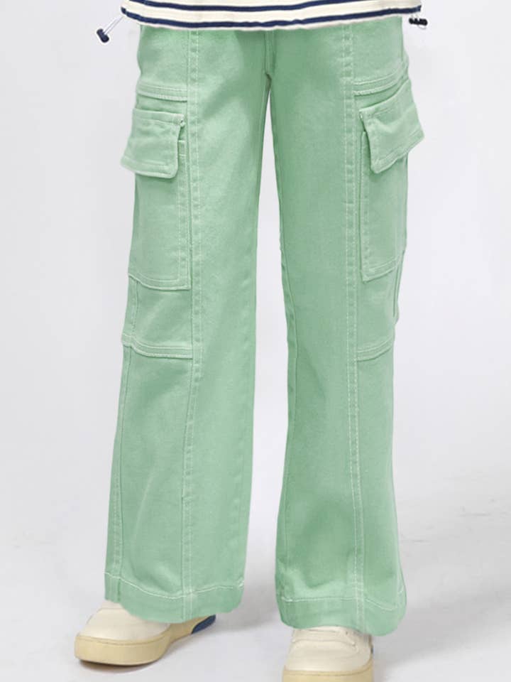 GCP-23-89155B Pantalon coloré à poche cargo pour fille pour la vente par Cutie Patootie Clothing