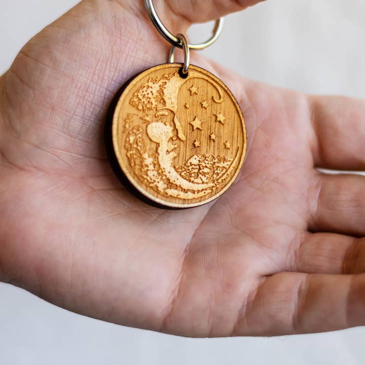 Most Amazing - Wholesale Keychain - Unisex - Woodcut Moon Wooden Keychain1