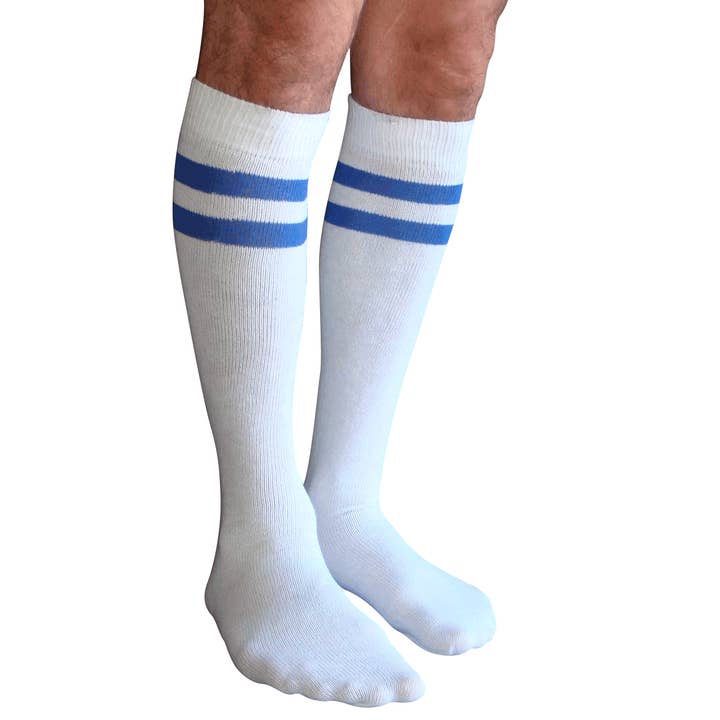 Chrissy's Socks - Wholesale Socks - Men's - White/Royal Blue Mens Tube Socks