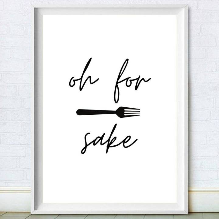 För Gafflar Sake Quirky Kökstryck för wholesale av Moonshine Prints