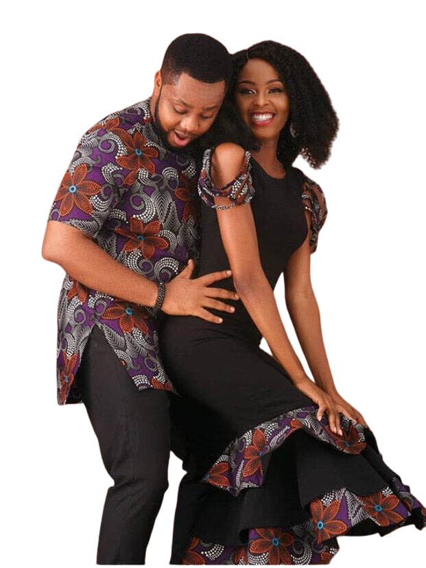Tenue assortie pour couple africain pour la vente par Dimaz