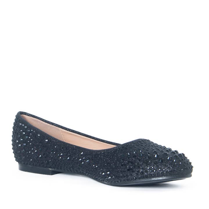 BREA Flat | Rhinestone Ballet Slide-On för wholesale av Lauren Lorraine
