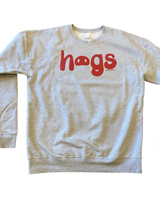 Happy State Co hogs snout crewneck sweatshirt XS-3x grey for wholesale by Happy State Co