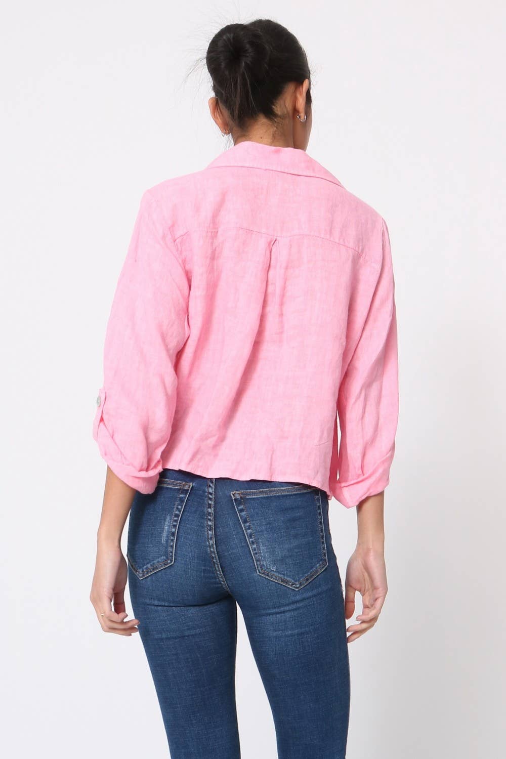 LÉA & LUC - Venta al por mayor Camisa con botones - Mujer - Camisas anudadas a la cintura en 100% lino REF. 220248