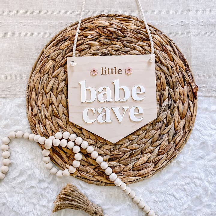 Little Babe Cave Nursery Pennant Wall Sign for wholesale by Claire and Bella