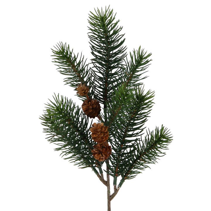 38 cm green pine branch with cones for wholesale by Floratexx