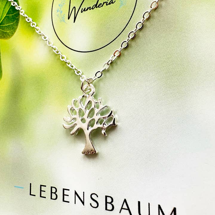 gold Tree of life necklace fashion jewellery silver for wholesale on Faire1