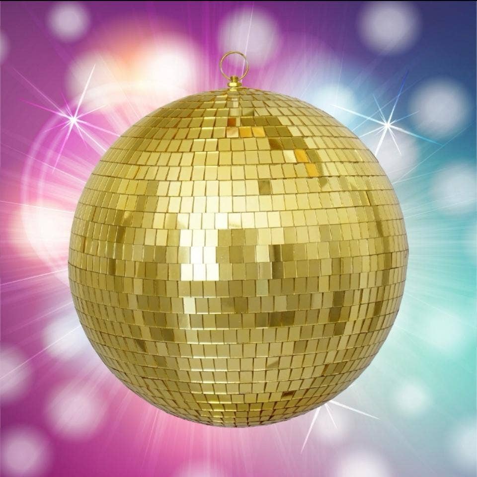 Amber Bright Creations - Wholesale Strobe/Disco Light - Gold Mirror Ball 20cm0