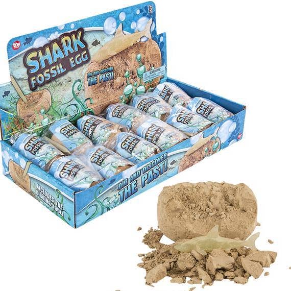 3" SHARK FOSSIL EGG LLB kids toys for wholesale by La Luna Bella - Toys