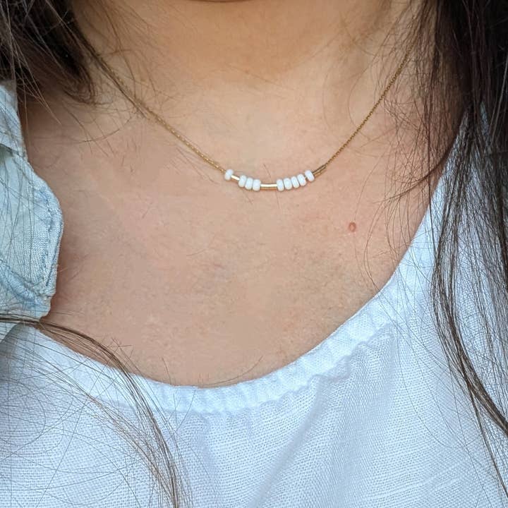 From The Sea & Me - Wholesale Beaded/Pearl Necklace - Morse Code Necklace 1