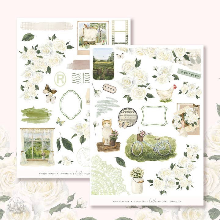 Morgenwiese - Tagebuch-Aufkleber-Set für den Großhandel von Hello Petite Paper