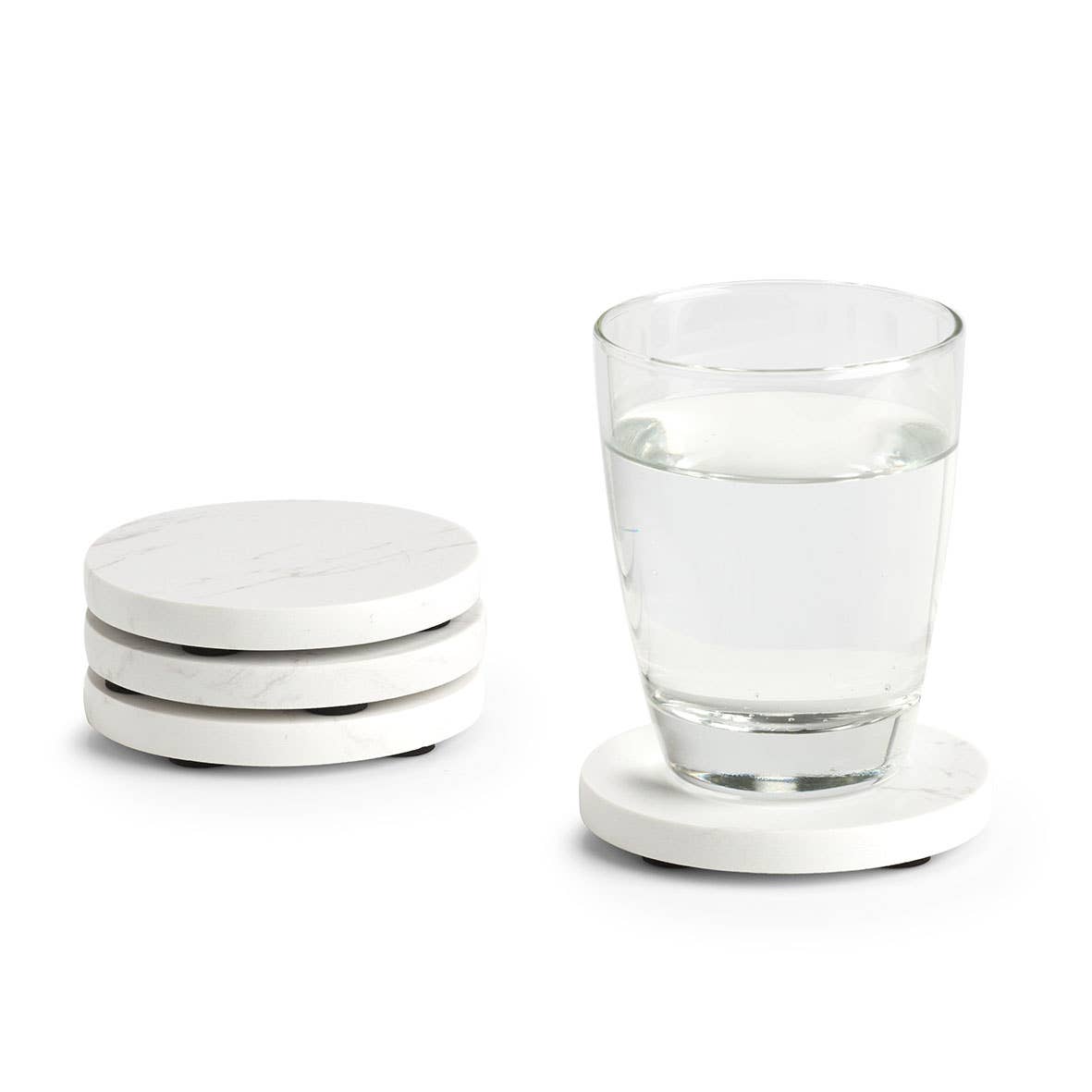 white Coaster Set, 4-Piece, Marble for wholesale on Faire2