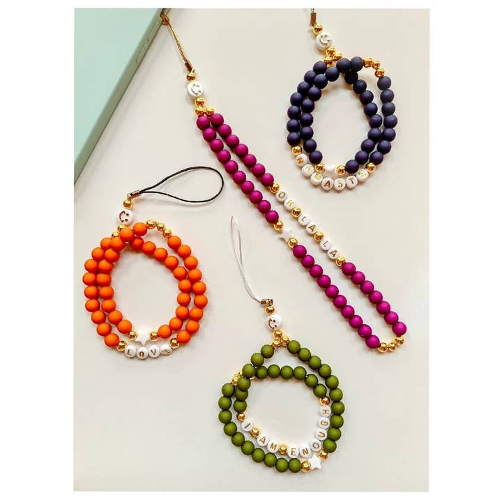 PetitAtelier0711 - Wholesale Phonecase Strap - Mobile phone necklace with pearls and smiley3