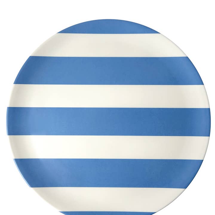 Assiette à dîner à rayures bleues de Naples - Lot de 4 pour la vente par Xenia Taler Canada