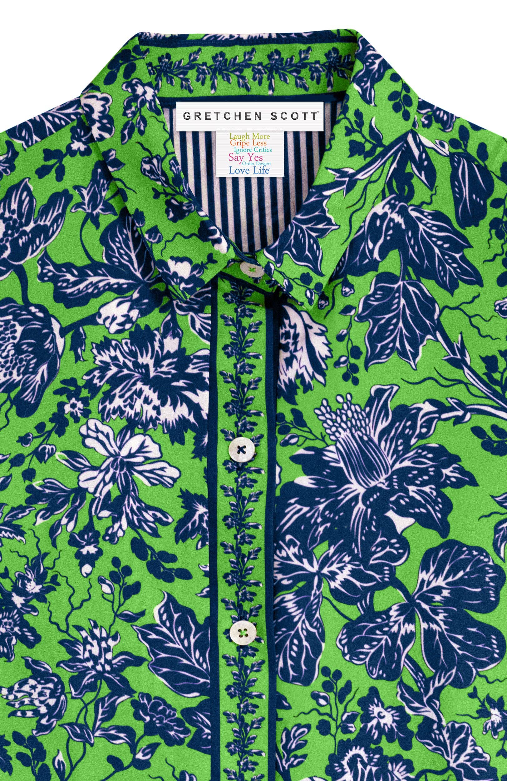 Gretchen Scott LLC - Wholesale Button Down Shirt - Women's - Boyfriend Shirt - English Garden12