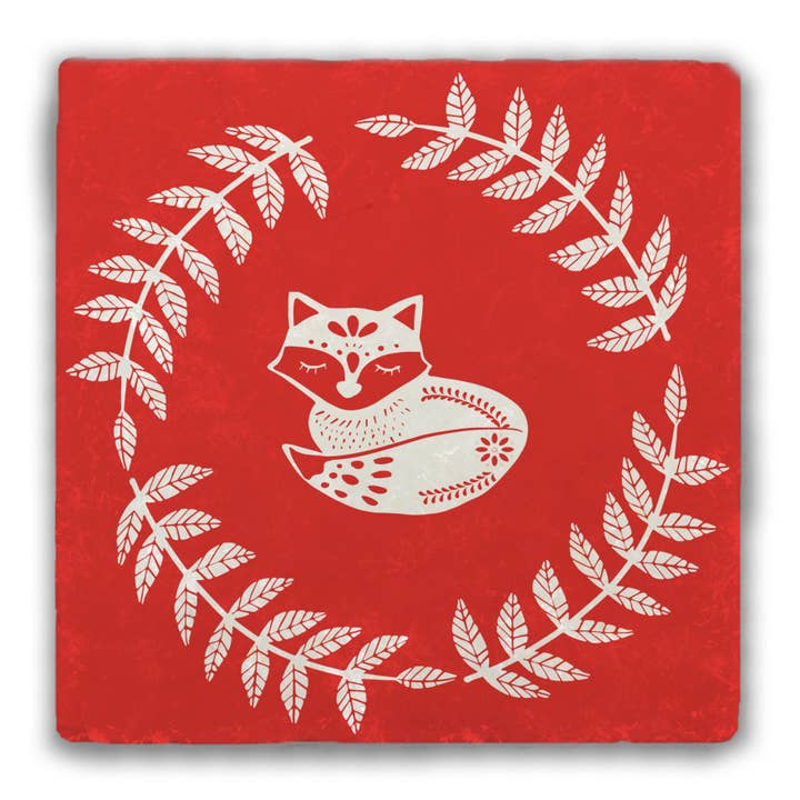 Folk Art Tumbled Stone Coaster #2 for wholesale by Nelson Gifts Wholesale