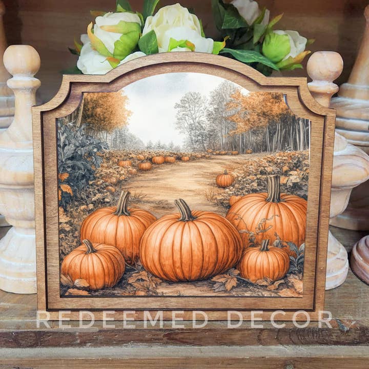 Redeemed Decor – wholesale Decorative tabletop object – Provincial Pumpkin Path Framed Art 0