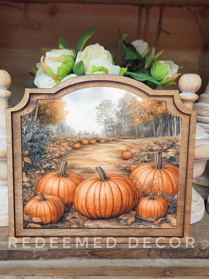 Provincial Pumpkin Path Framed Art for wholesale by Redeemed Decor