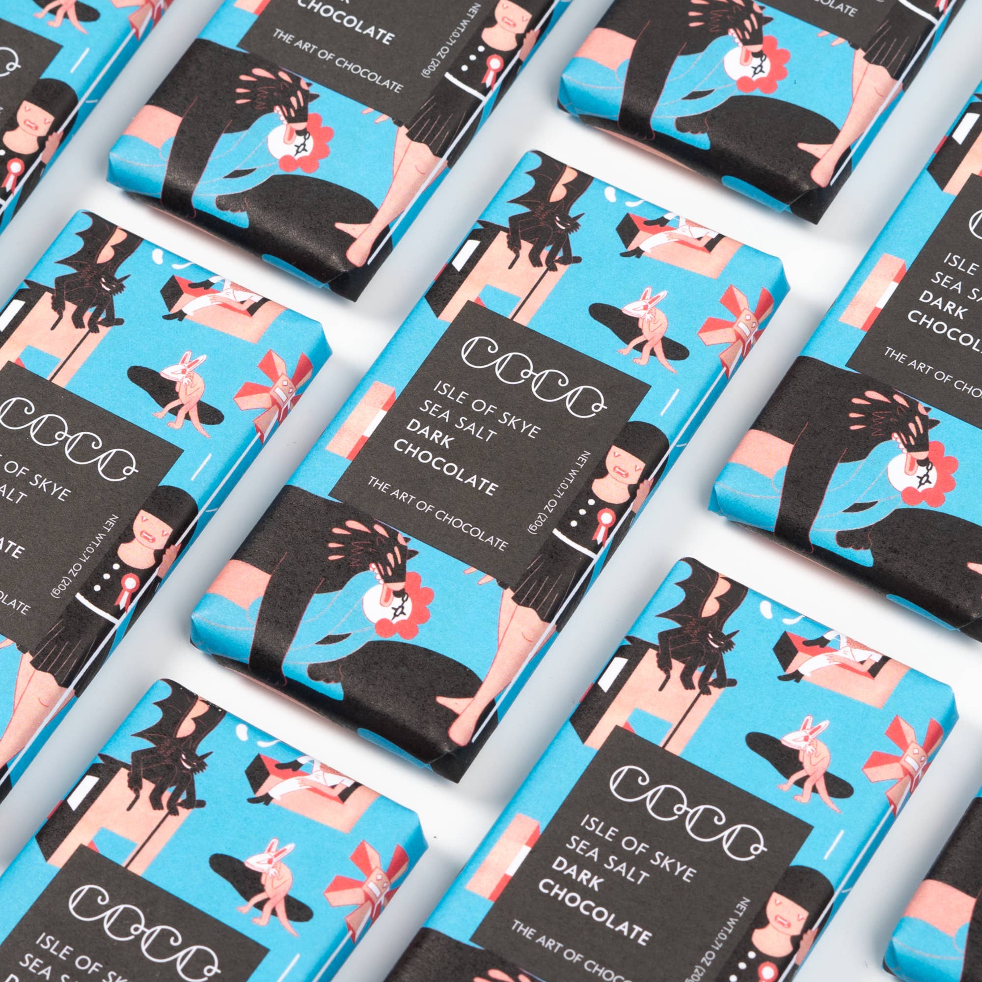 COCO Chocolatier [No duties when shipping to US!] – wholesale Chokladkaka – Isle of Skye havssalt mörk minichoklad (förpackning med 24 st)3