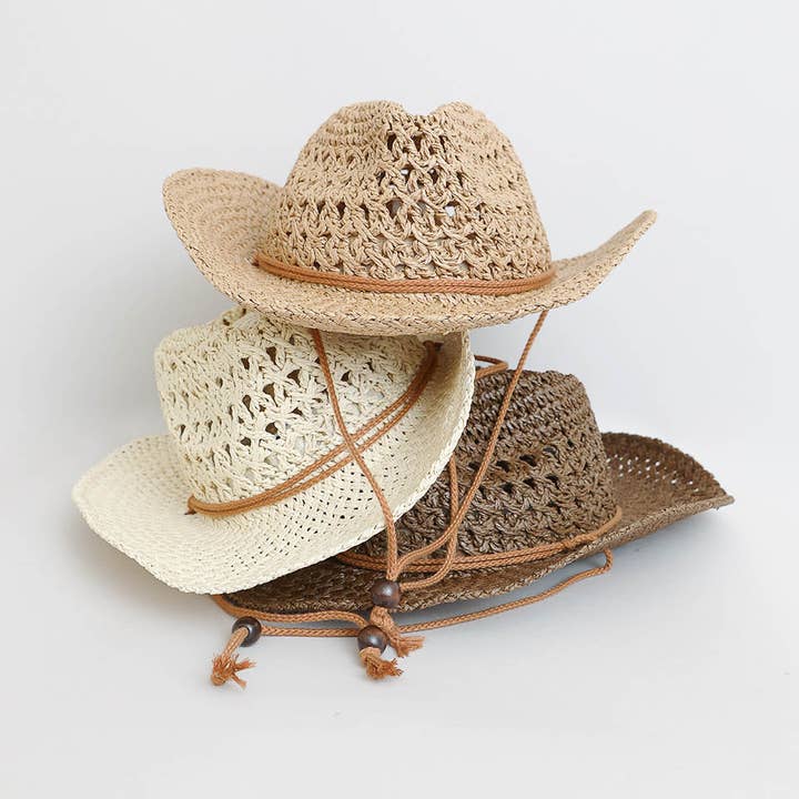 Leto Accessories - Wholesale Cowboy Hat - Women's - Stylish Bohemian Western Hat – Basketweave Cowboy 🏜️3