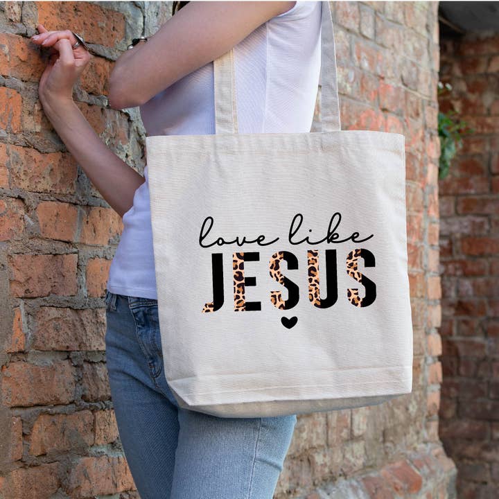 P E T I T R U E - Wholesale Tote Bag - Women's - Love Like Jesus Tote Bag Canvas Christian Tote Bags1