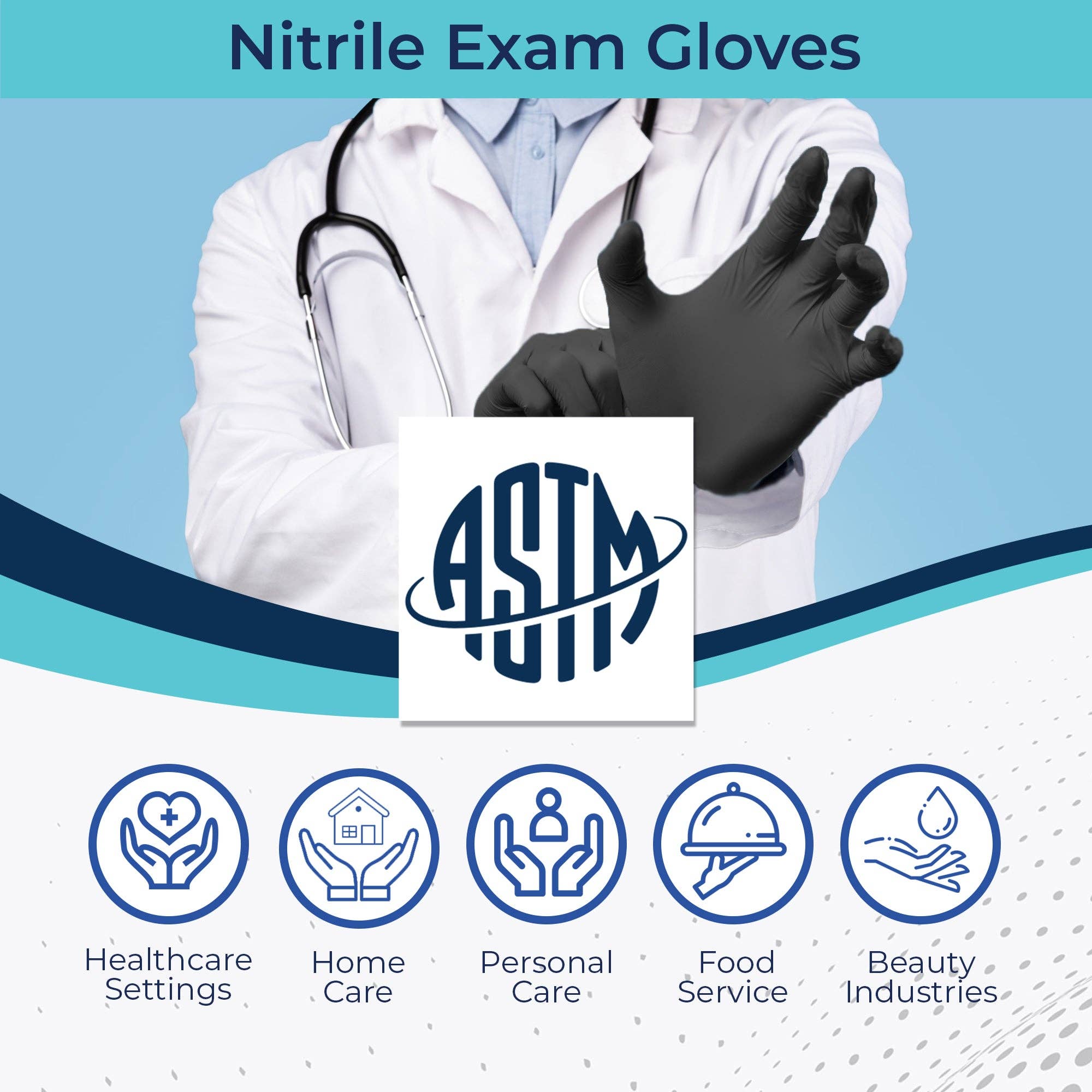 Concentric Health Alliance - CHA Supply - Wholesale Gloves - Unisex - CHA Premier Nitrile Exam Gloves 4 mil - Black2