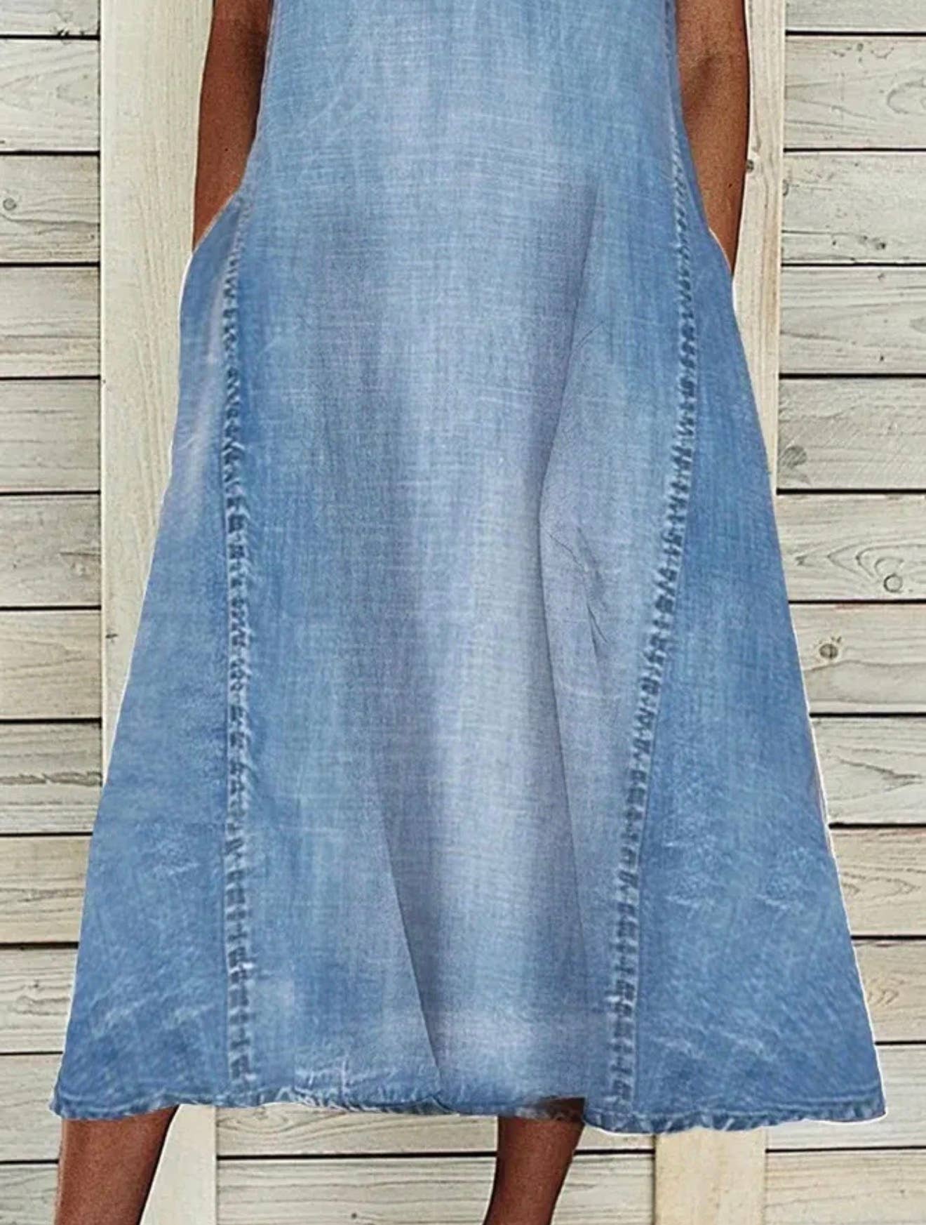 Serenity Collective - Wholesale Dress - Women's - Sleeveless Denim Dress2