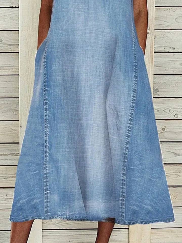 Serenity Collective - Wholesale Dress - Women's - Sleeveless Denim Dress2