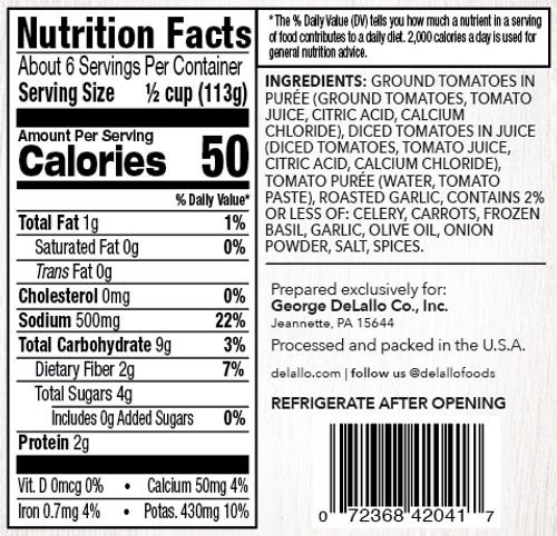 Delallo - Vente Sauces pour pâtes - Sauce Tomate à l'Ail Rôti en Bocal (Carré)2