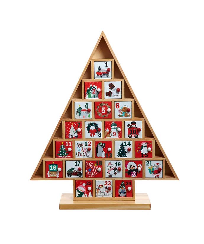 Kurt S. Adler, Inc. - Wholesale Advent Calendar - 15" Wooden Tree Advent Calendar
