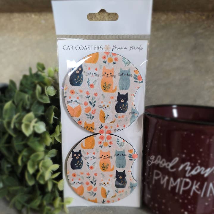 Mama Made - Wholesale Car Coaster - Unisex - Kitty Cat Car Coaster
