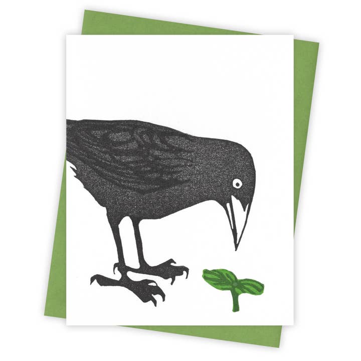 Sprout Grackle Card for wholesale by Burdock & Bramble