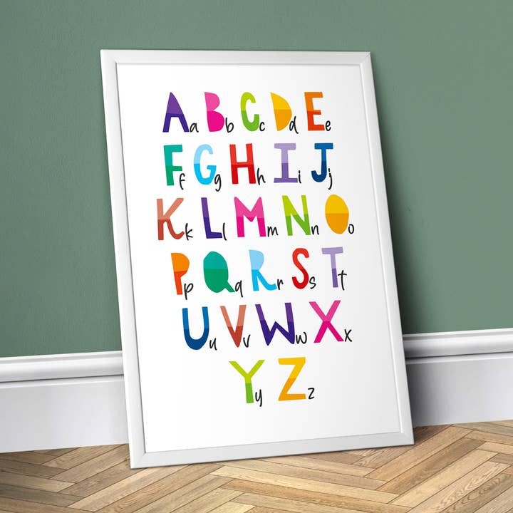 Alphabet - Colour, Nursery Wall Print for wholesale by Print Club North