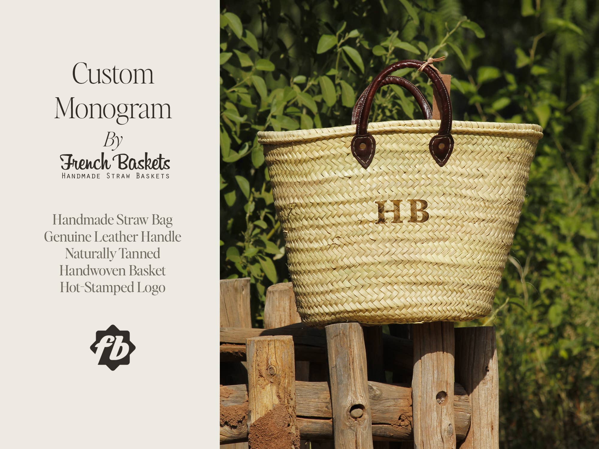 French Baskets - Vendita all'ingrosso Cinghia per borsa - Unisex - Monogramma personalizzabile con cestino francese stampato a caldo3