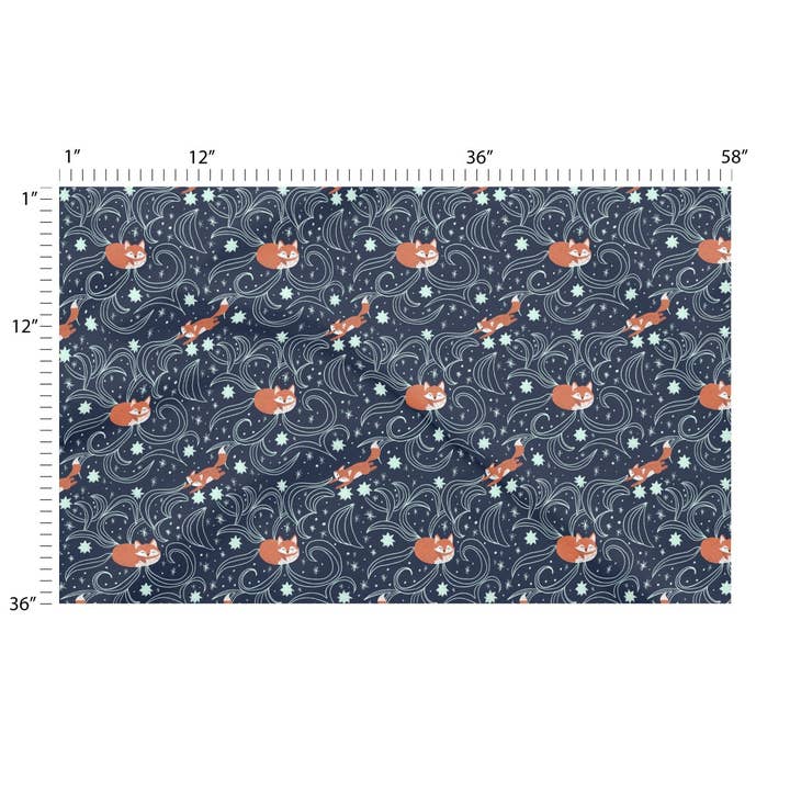 Woodland fox - Midnight Blue | foxes, stars and night sky for wholesale by Lexie Rose