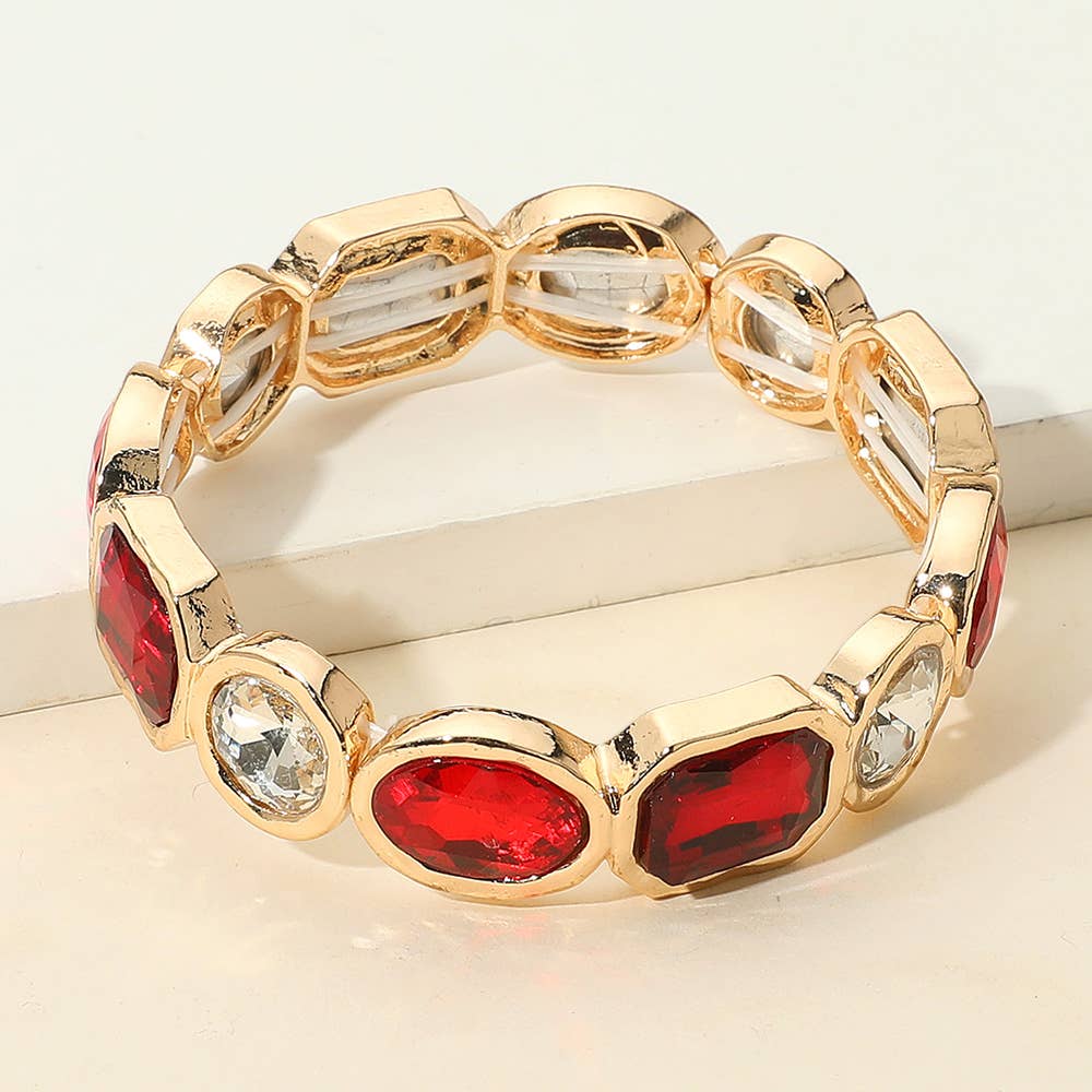 Sensibling Corp. – Pulseira por atacado – Pulseira Elástica com Pedra Oval de Corte Esmeralda Acentuada9