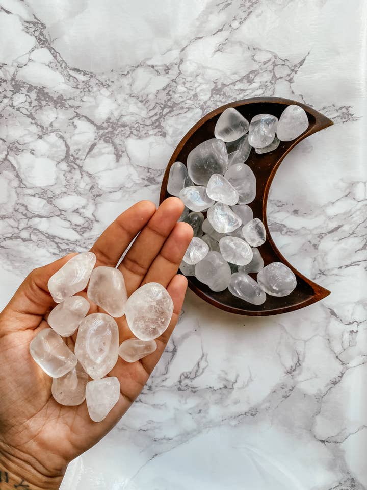 Tumbled Clear Quartz, Ethically Sourced for wholesale by Peach and Pixie
