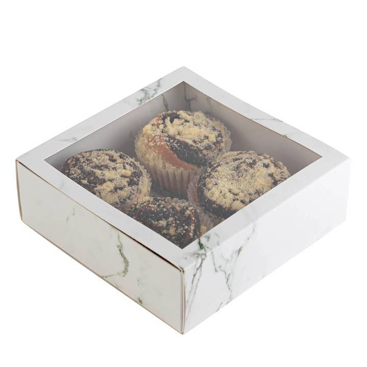 Hammont - Wholesale Gift Box - Clear Window Gift Boxes 6 Pack Square White 6" X 6" X 2"