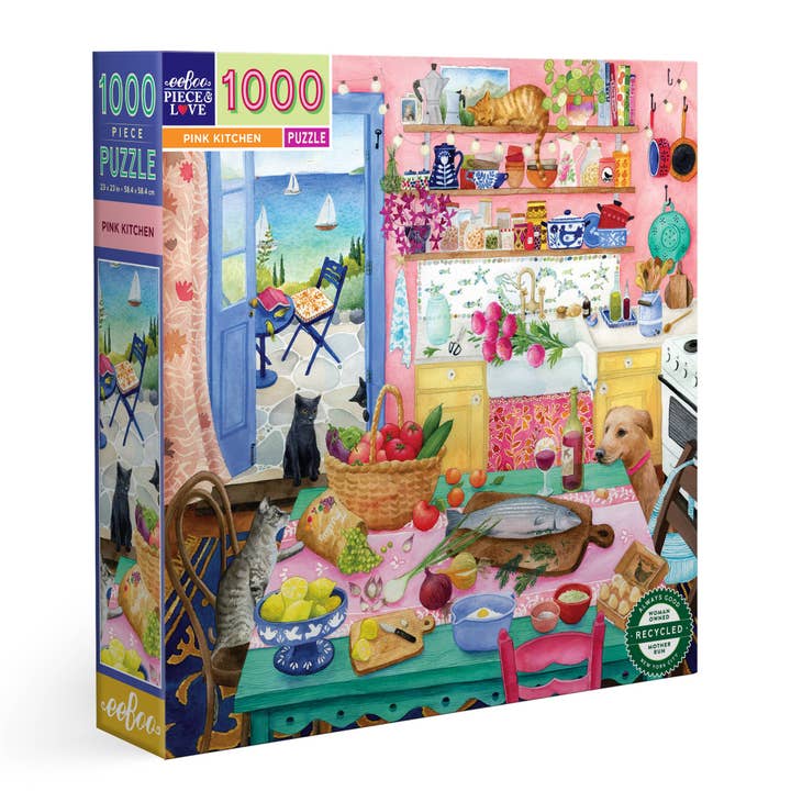 Pink Kitchen vierkante puzzel van 1000 stukjes voor wholesale door eeBoo