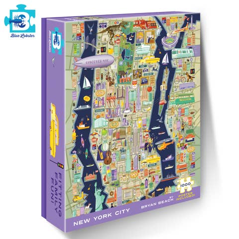 Blue Lobster Puzzles - Wholesale Puzzle - Adult - New York City 1000 Pc Puzzle