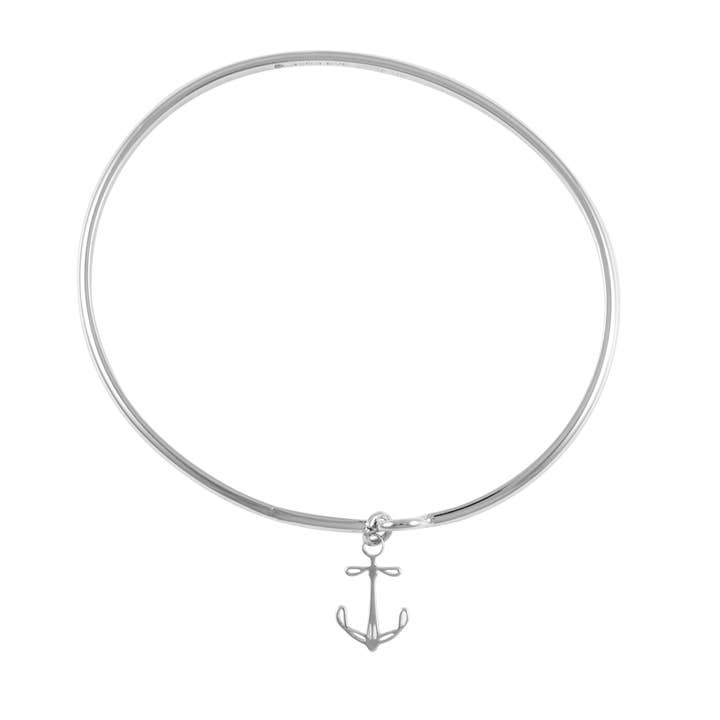 plymouth anchor bangle silver for wholesale by The Beach and Back