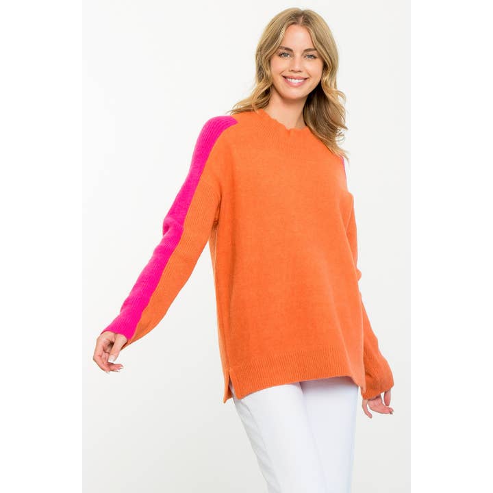 Colorblock Sleeve Sweater for wholesale by THML