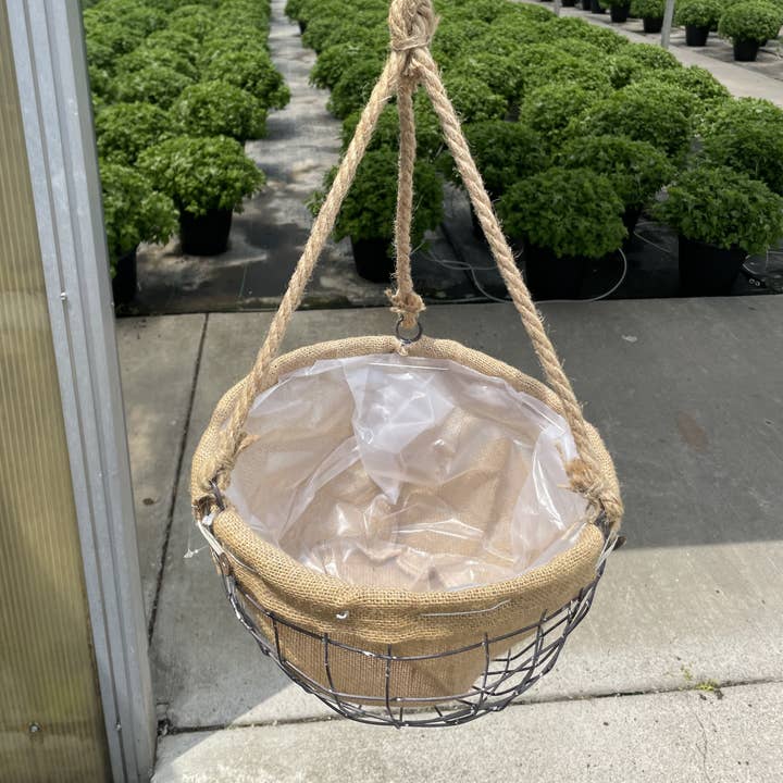 Thorsen's Greenhouse - Wholesale Hanging Planter - Burlap Hanging Basket - 11" Diameter6