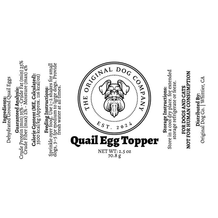The Original Dog Company - Wholesale Pet Treats - Dog - Dehydrated Quail Egg Topper1