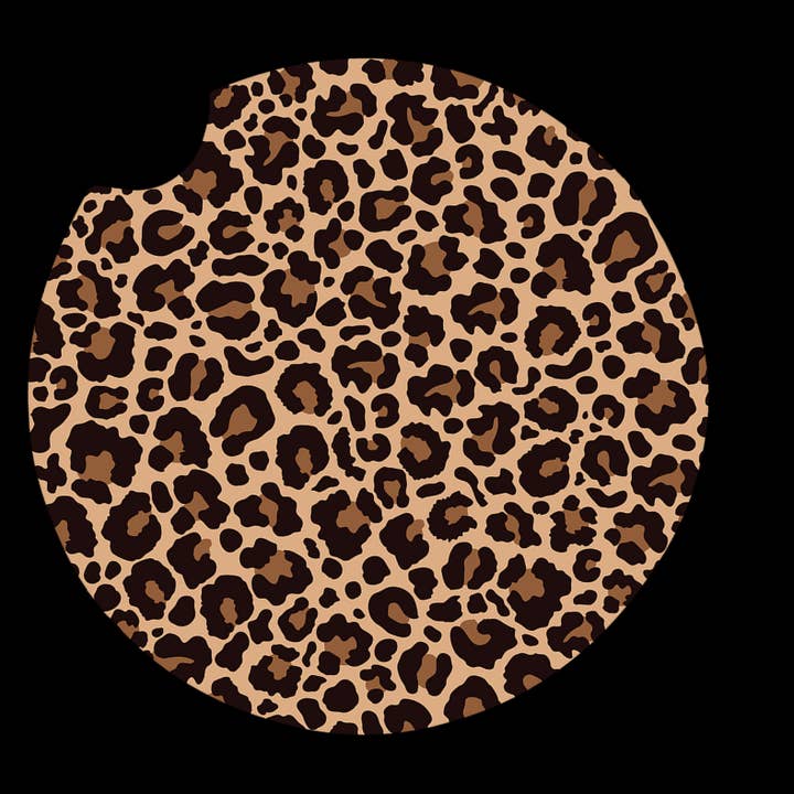 Leopard print car coasters for wholesale by KTD DESIGNS